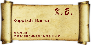 Keppich Barna névjegykártya